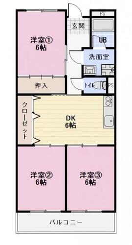 長野県長野市三本柳西２丁目 川中島駅 3DK マンション 賃貸物件詳細