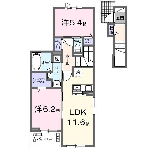 スクエア　ヴィラ　Ⅱ 2階 2LDK 賃貸物件詳細