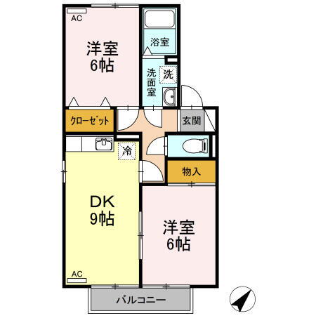 ウィング青山Ⅱ 1階 2DK 賃貸物件詳細