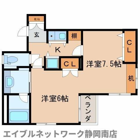 静岡県静岡市駿河区馬渕３丁目 静岡駅 2K マンション 賃貸物件詳細