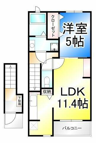 モンターニュ 2階 1LDK 賃貸物件詳細