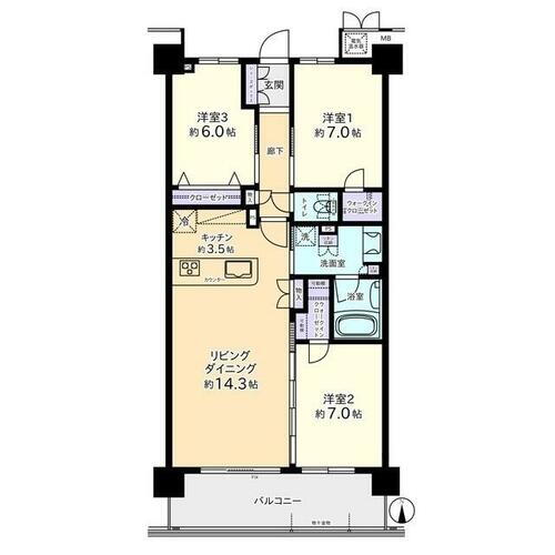 富山県富山市新根塚町１丁目 富山駅 3LDK マンション 賃貸物件詳細