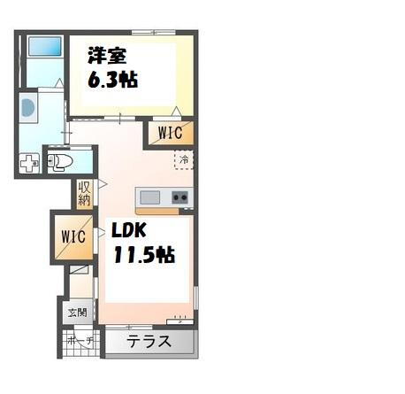 エコハウス華園社 1階 1LDK 賃貸物件詳細