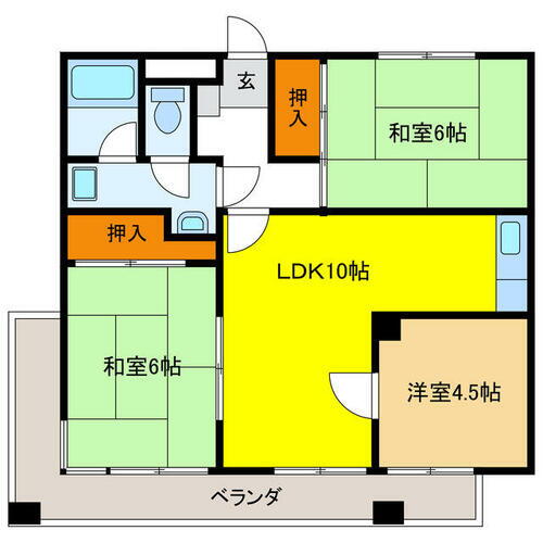 岐阜県岐阜市茜部大野２丁目 3LDK マンション 賃貸物件詳細