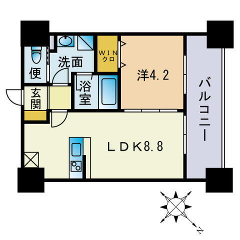 福岡県福岡市博多区博多駅前４丁目 博多駅 1LDK マンション 賃貸物件詳細
