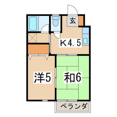 福島県会津若松市門田町大字御山字村中 2K アパート 賃貸物件詳細