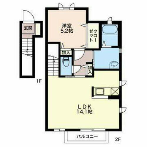 カジュアルスクエアⅠ 2階 1LDK 賃貸物件詳細