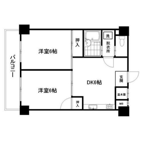 ライオンズマンション薬院 6階 2DK 賃貸物件詳細