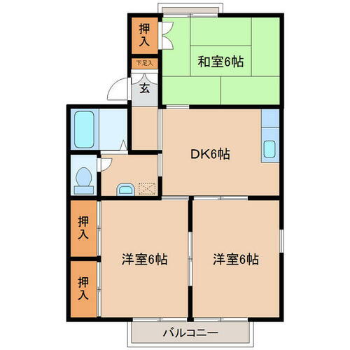 宮城県仙台市若林区今泉１丁目 3DK アパート 賃貸物件詳細