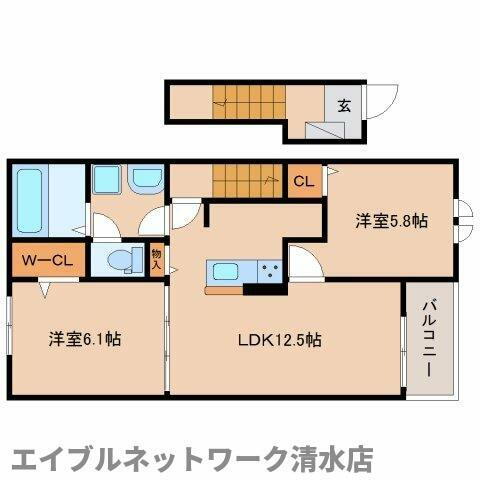 静岡県静岡市清水区折戸１丁目 新清水駅 2LDK アパート 賃貸物件詳細