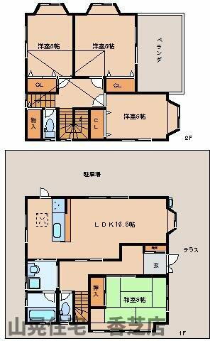 奈良県香芝市藤山２丁目 近鉄下田駅 4LDK 一戸建て 賃貸物件詳細