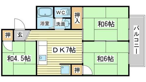 都倉コーポ 2階 3DK 賃貸物件詳細