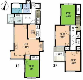  間取りは4LDK、LDK18帖の広々としたお部屋です