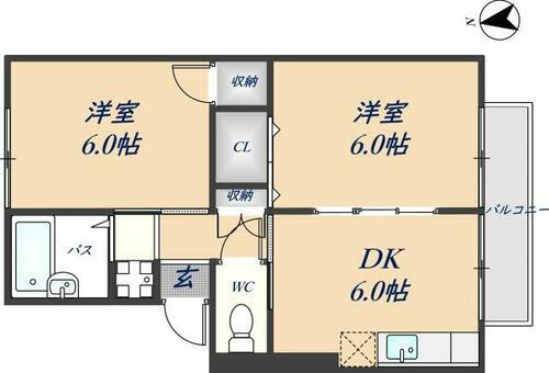 大阪府八尾市山本町南７丁目 高安駅 2DK アパート 賃貸物件詳細