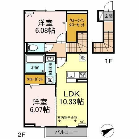 プレミストⅡ　Ａ棟 2階 2LDK 賃貸物件詳細