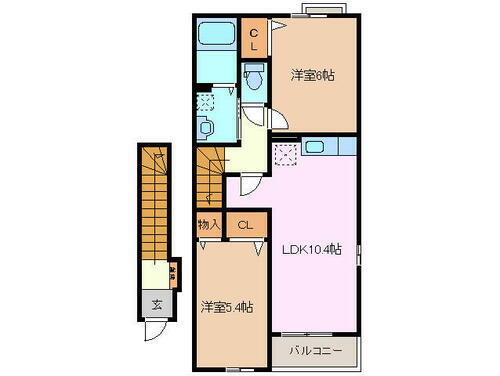 アルページュⅡ 2階 2LDK 賃貸物件詳細