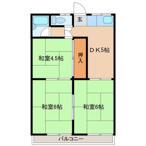 宮城県仙台市若林区上飯田２丁目 3DK アパート 賃貸物件詳細