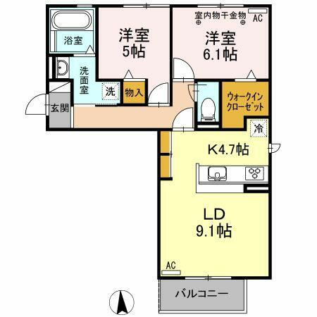 愛知県稲沢市小池３丁目 国府宮駅 2LDK アパート 賃貸物件詳細