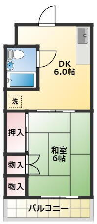 国府台ハイツＩＩ 2階 1DK 賃貸物件詳細