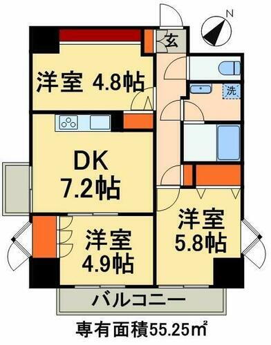 千葉県市川市市川３丁目 国府台駅 3DK マンション 賃貸物件詳細