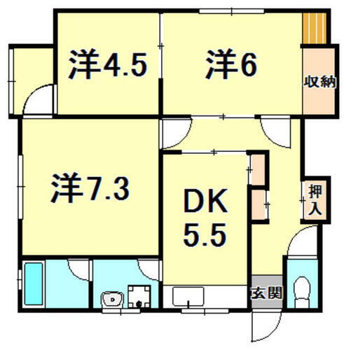 メゾン西山町 1階 3DK 賃貸物件詳細