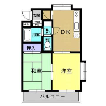 鹿児島県鹿児島市花野光ヶ丘２丁目 2DK マンション 賃貸物件詳細