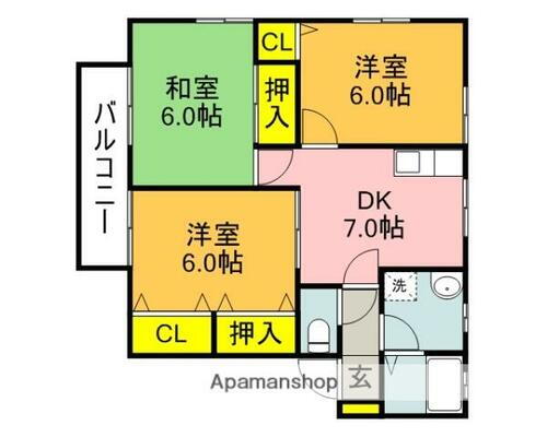 ＫＭハイツⅥ 2階 3DK 賃貸物件詳細