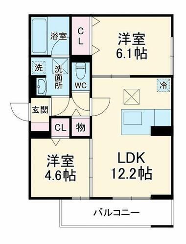 クシュドゥソレイユ浦和 2階 2LDK 賃貸物件詳細