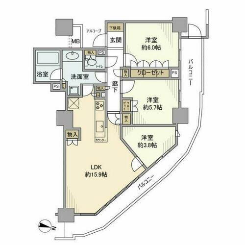 埼玉県さいたま市南区別所７丁目 武蔵浦和駅 3LDK マンション 賃貸物件詳細