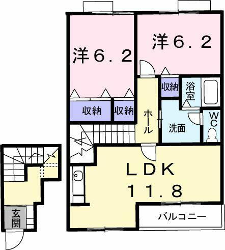 ガーデンハウスフォーリスト 2階 2LDK 賃貸物件詳細