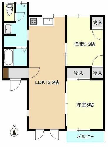 群馬県前橋市駒形町 駒形駅 2LDK アパート 賃貸物件詳細