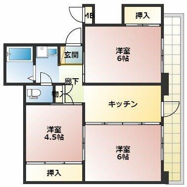 ハイツ下津 1階 3DK 賃貸物件詳細