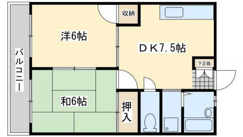 ラディア永犬丸 4階 2DK 賃貸物件詳細