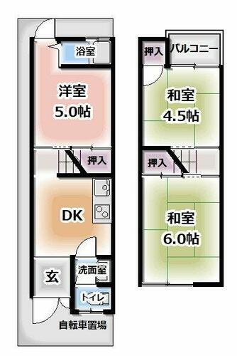 大阪府四條畷市岡山４丁目 忍ケ丘駅 3DK 一戸建て 賃貸物件詳細