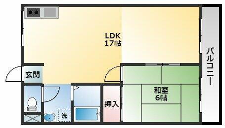 大阪府柏原市国分市場２丁目 高井田駅 1LDK マンション 賃貸物件詳細