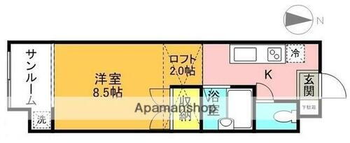 愛媛県松山市竹原３丁目 土居田駅 1K マンション 賃貸物件詳細