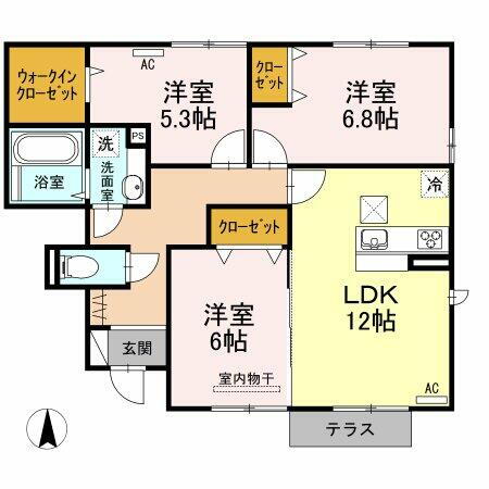 熊本県熊本市中央区平成１丁目 平成駅 3LDK アパート 賃貸物件詳細