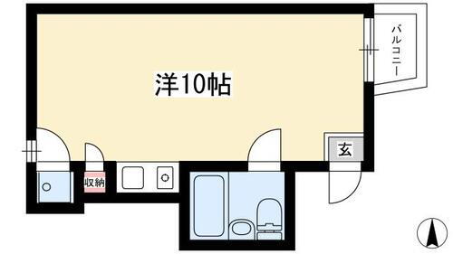 打中ＳＫＹマンションⅠ 2階 ワンルーム 賃貸物件詳細