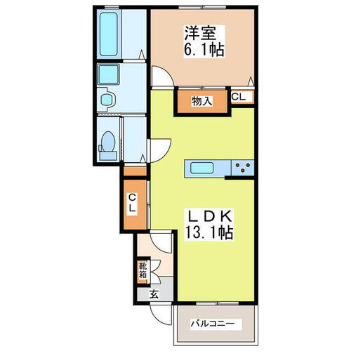 熊本県八代市大村町 1LDK アパート 賃貸物件詳細