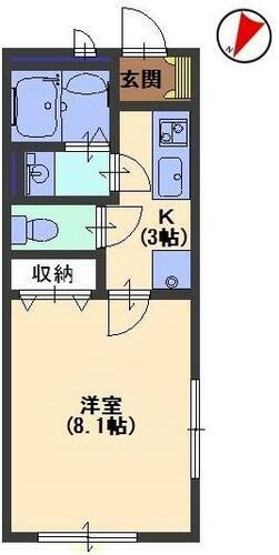 グレース広野 2階 1K 賃貸物件詳細