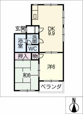 岐阜県各務原市蘇原青雲町１丁目 六軒駅 2DK マンション 賃貸物件詳細