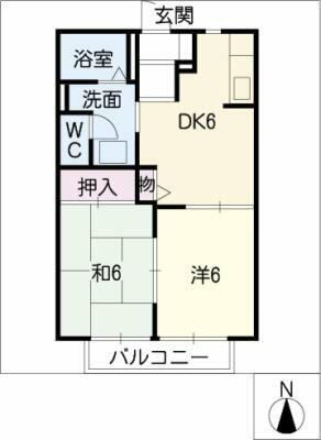 愛知県北名古屋市二子比良出 上小田井駅 2DK アパート 賃貸物件詳細