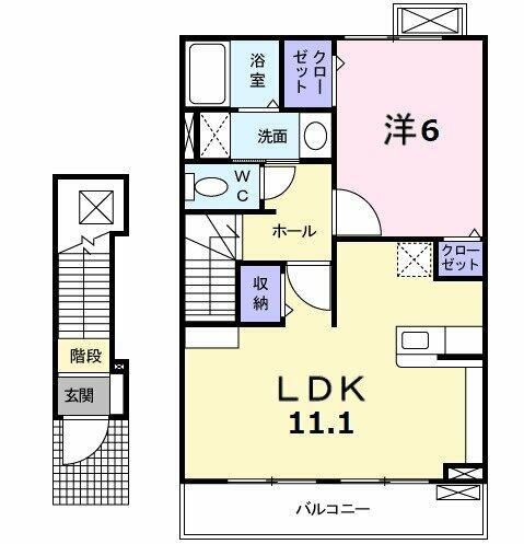 ルミナーレ　Ｂ 2階 1LDK 賃貸物件詳細
