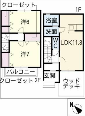 グローリーⅢ　Ａ 2LDK 賃貸物件詳細