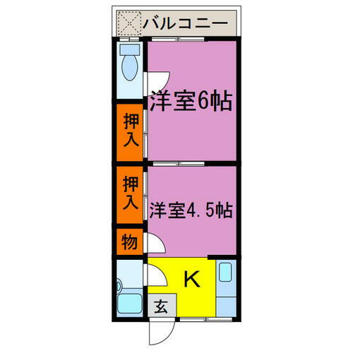 大崎荘 2階 2K 賃貸物件詳細