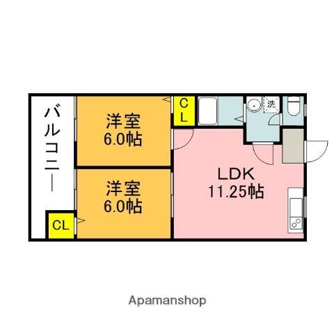 セーフティフラッツＤ 2階 2LDK 賃貸物件詳細