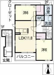 岐阜県可児郡御嵩町古屋敷 顔戸駅 2LDK アパート 賃貸物件詳細