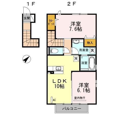 サンモール歓喜 2階 2LDK 賃貸物件詳細