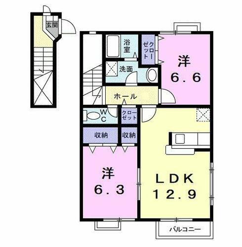 愛知県半田市山代町２丁目 知多半田駅 2LDK アパート 賃貸物件詳細