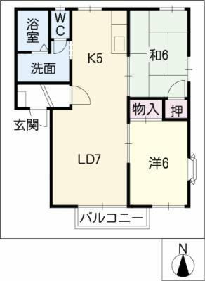 リヴァⅡ 2階 2LDK 賃貸物件詳細